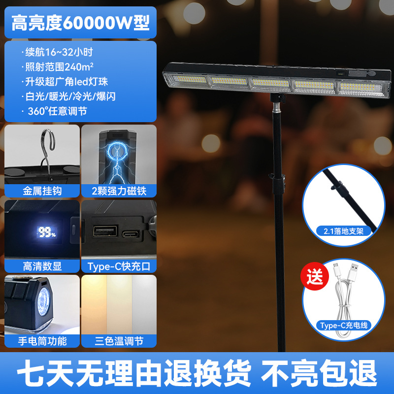 户外led露营灯野营灯照明灯防水应急灯超亮长续航手机充电多功能