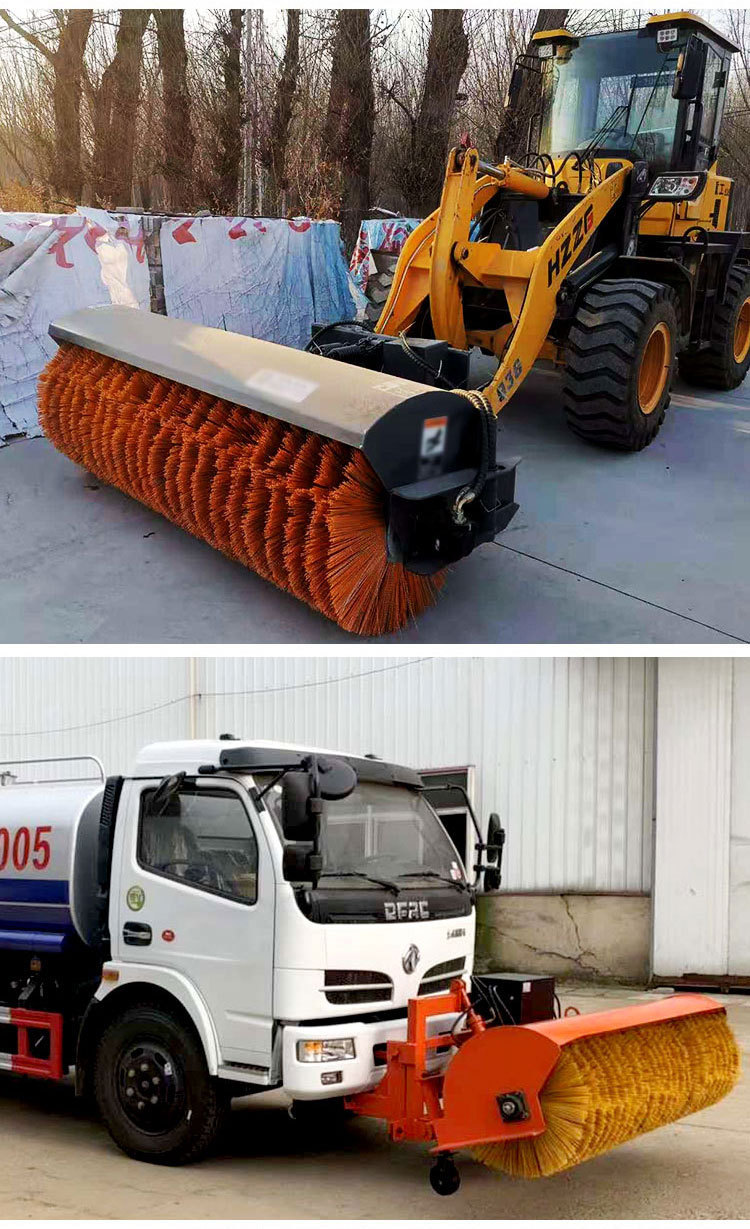 Hengwo Forklift Snow Sweeper New and Old Forklifts Equipped with Snow Brush Road Sweeper Snow Cleaning Machine Rolling Snow Brush