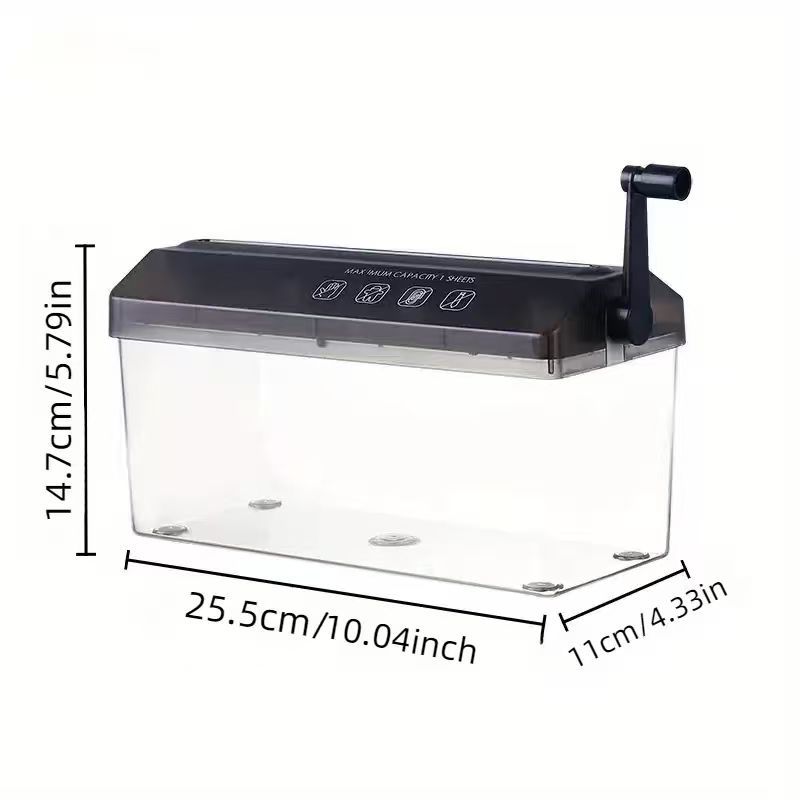Manual shredder for office mini home use, manual small paper shredding tool, hand cranked A4 paper shredder
