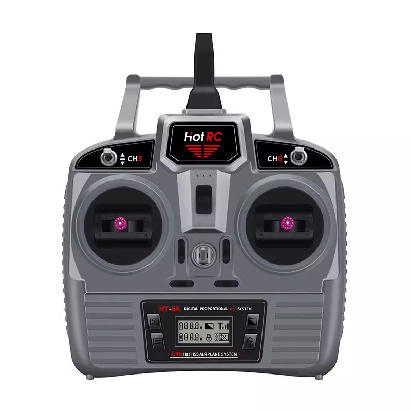 Hotrc HT-6A遥控器电压回传6六通道接收机航模固定翼车船飞机双向