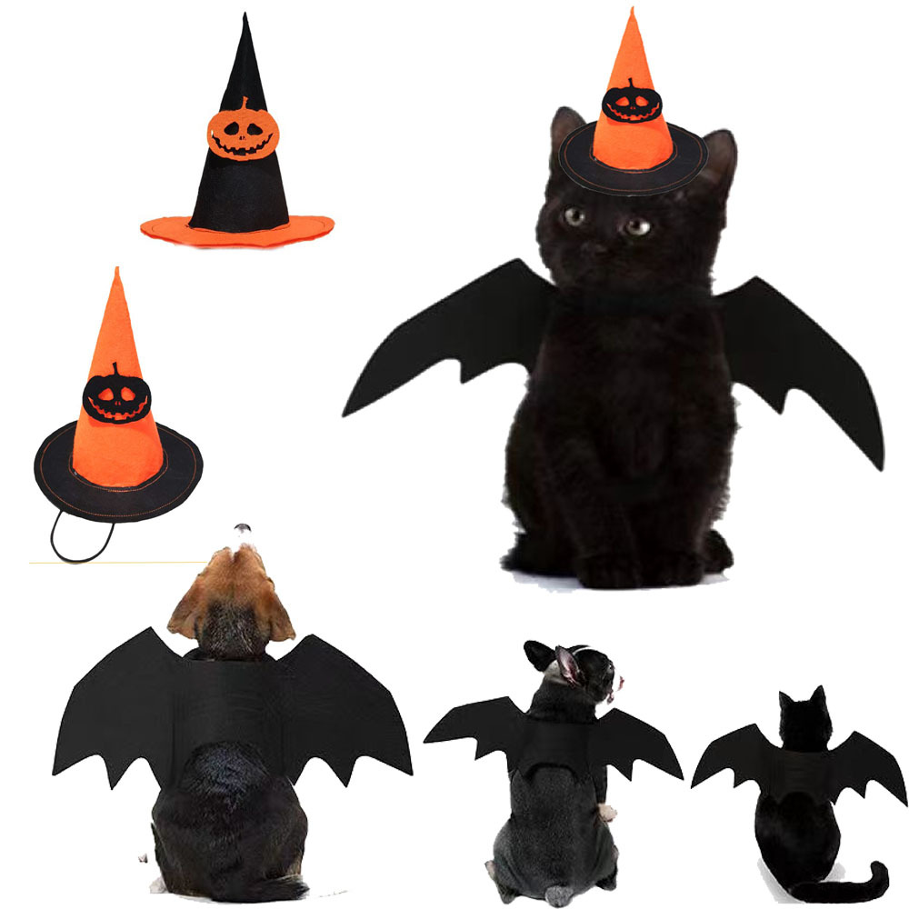 Хэллоуин шляпа Pet Bat Wings одевать большую собаку котенка