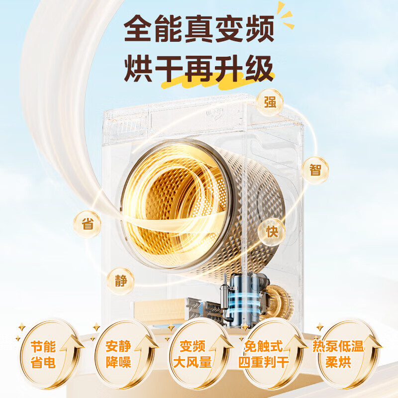 Midea Полностью автоматическая стиральная стиральная машина для мытья и сушила набор интеллектуальной набора первого уровня.