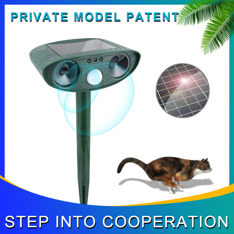 Multi functional outdoor solar ultrasonic animal repellent, mouse repellent, bird repellent, cat and dog repellent