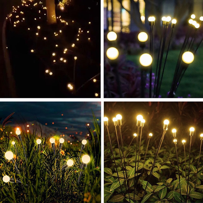 LED solar courtyard lawn firefly light, solar ground plug waterproof light, garden landscape atmosphere decoration light