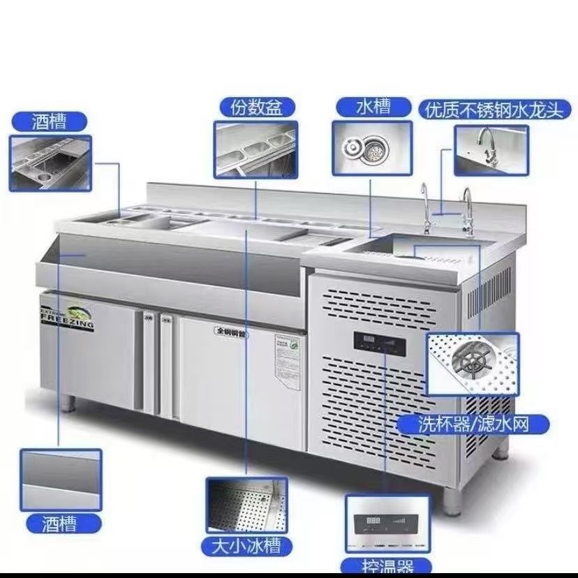 Bartending table, stainless steel bar, bartending workstation, wine mixing cabinet, refrigeration equipment operation table, cocktail mixing cabinet, bar