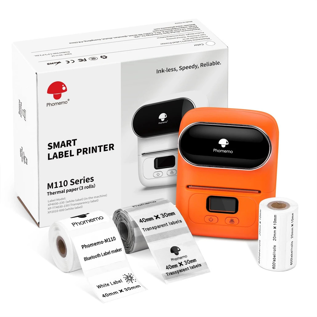 Phomemo M110商用标签打印机迷你蓝牙便携跨境热敏打印机LOGO批发