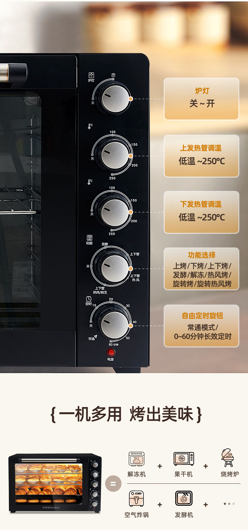 Rongshida 120 liter large capacity commercial oven hot air stove multi-layer baking household drying fermentation electric oven