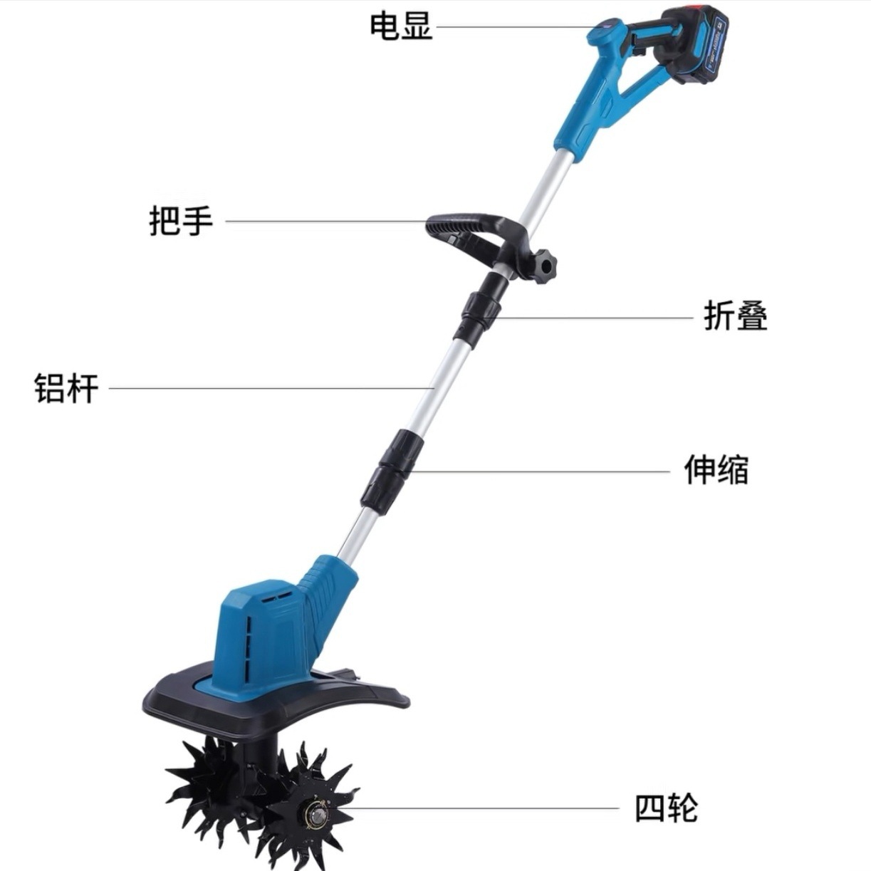 Cross border electric soil loosening machine, small agricultural micro tillage machine, rotary tiller, weeding machine, lithium battery lawn trimmer, soil turning machine