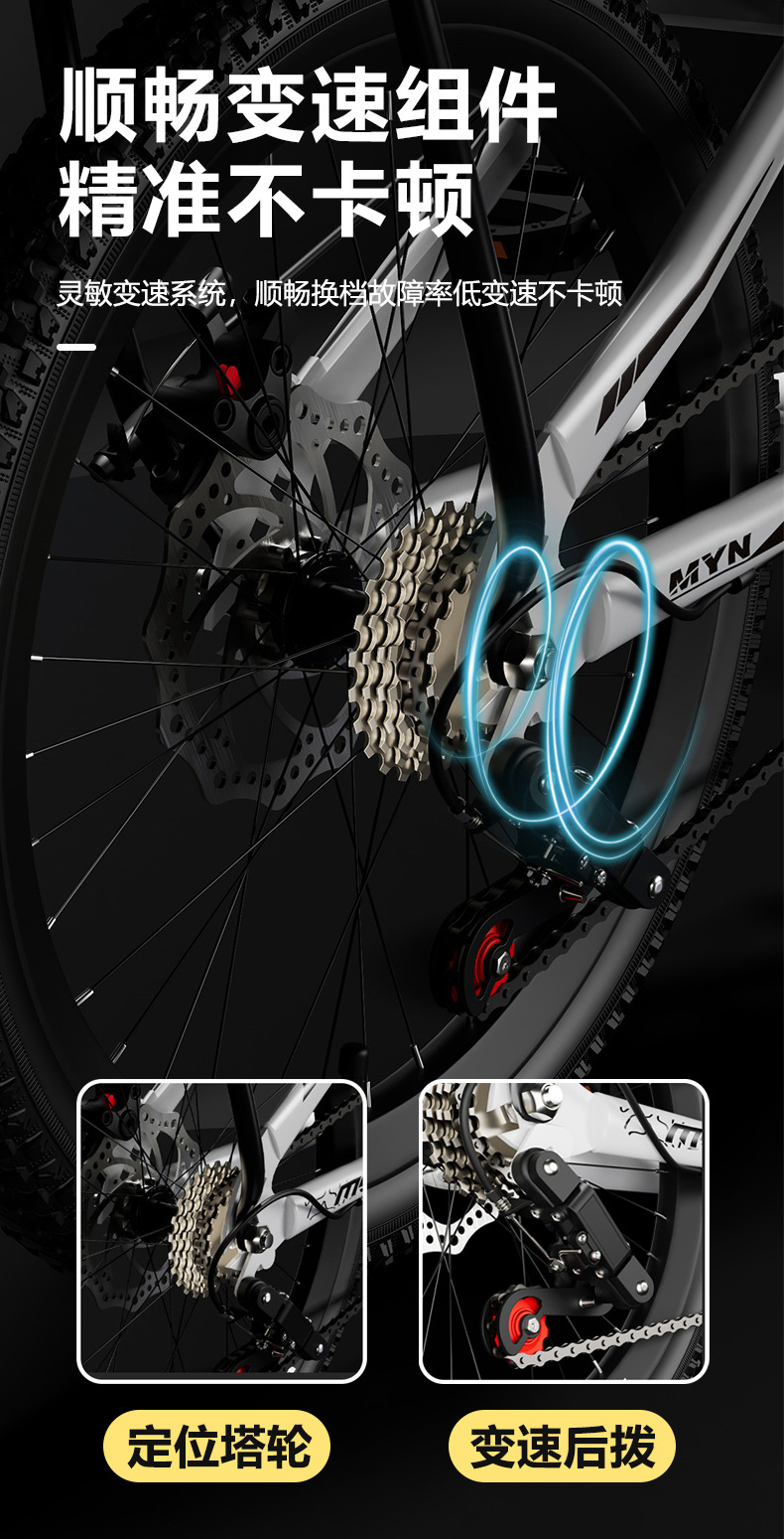 Mountain bikes for boys and girls aged 4-6 to 12, adults, children, mountain bikes with disc brakes, elementary school students, 22 inch bikes