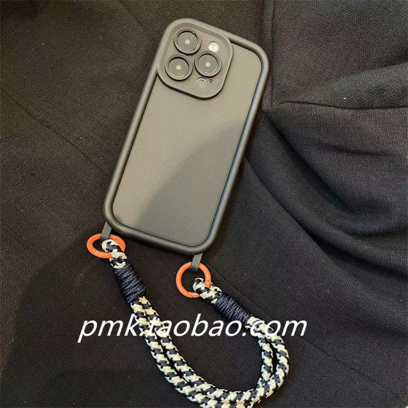Personalized contrasting woven lanyard suitable for Apple 17 Promax phone case, iPhone 13 wristband, handheld, all inclusive 15