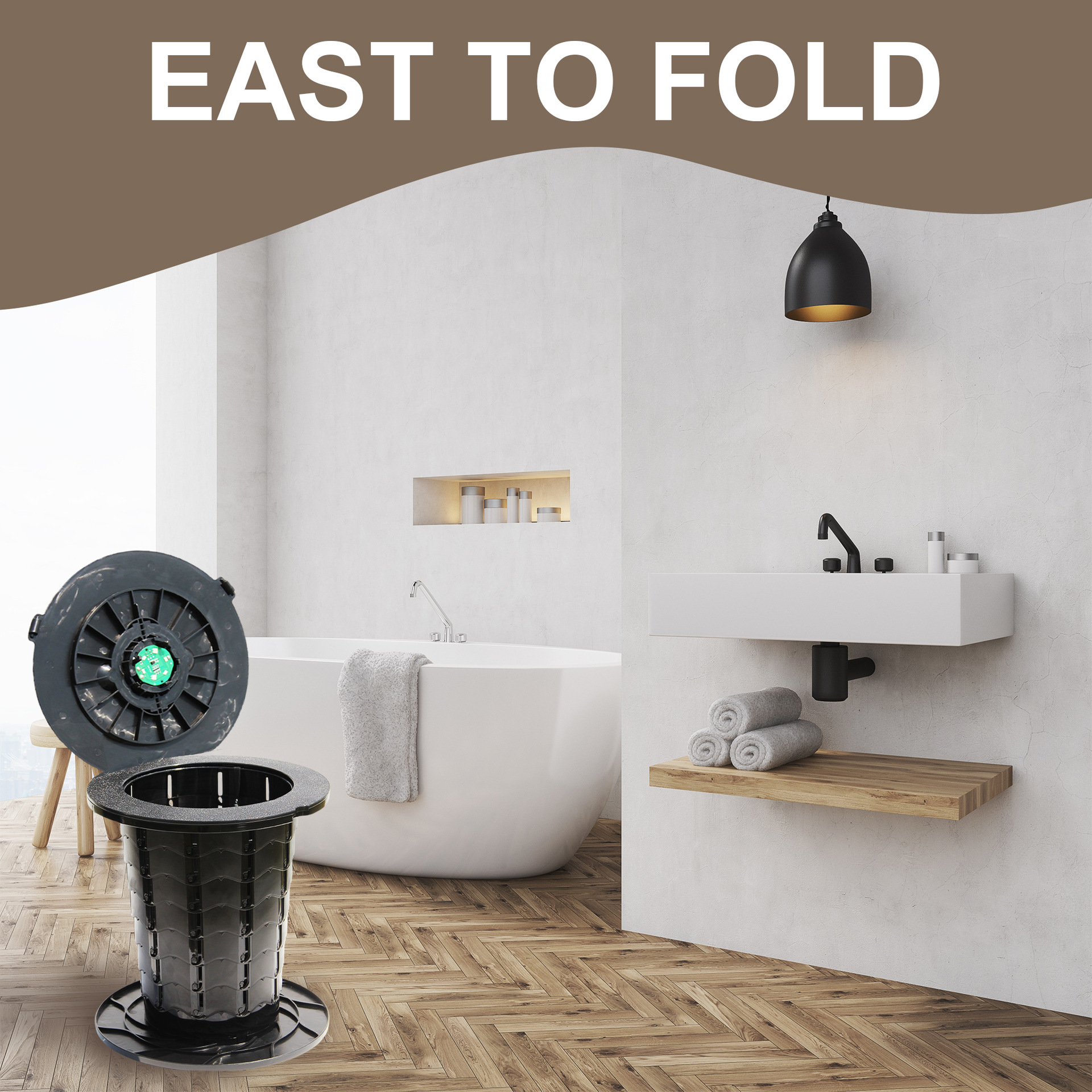 Portable 10th generation folding toilet, car mounted camping emergency toilet, garbage bin, adjustable stool, wholesale
