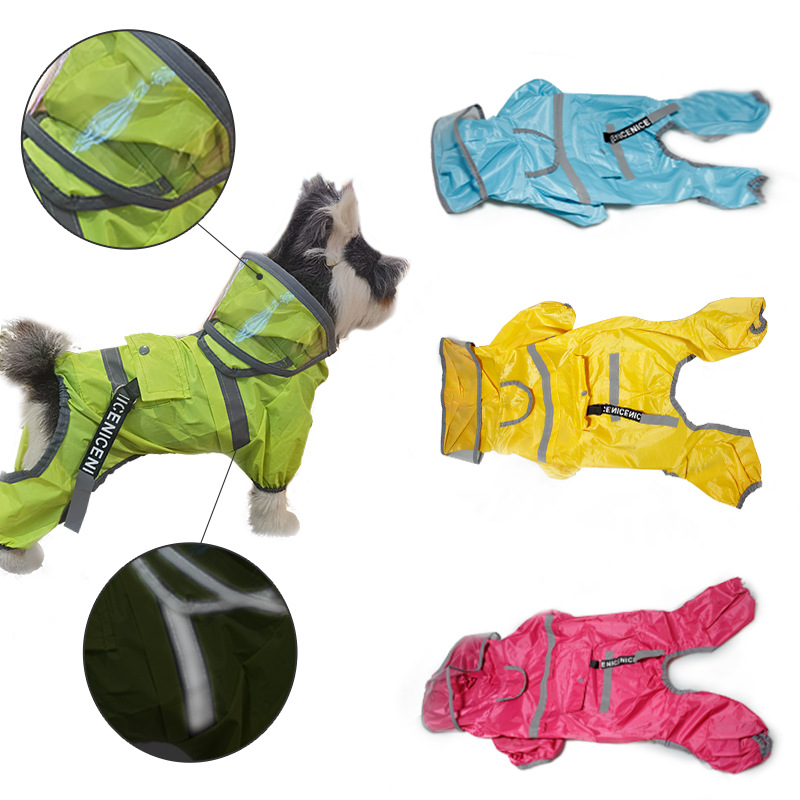 ПЭТ Big Hat Rains Paint Paint Anti -Rainwater Four -Legbled Pet Olde Новая собака, отражающая производитель плащ оптом