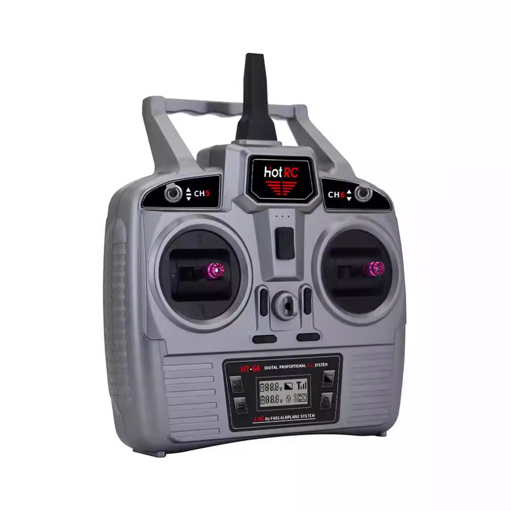 Hotrc HT-6A遥控器电压回传6六通道接收机航模固定翼车船飞机双向