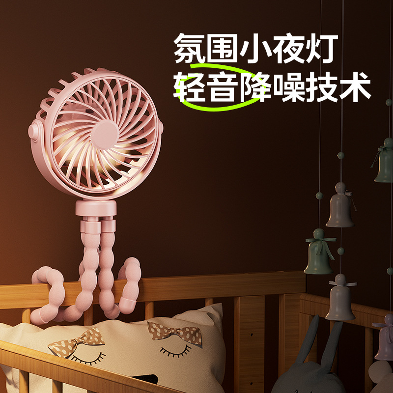 Портативный настольный вентилятор Octopus Fan с гибким креплением