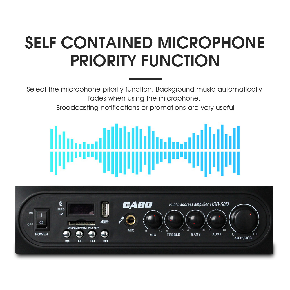 Усилитель общественного вещания CABO USB-50D с USB и Bluetooth