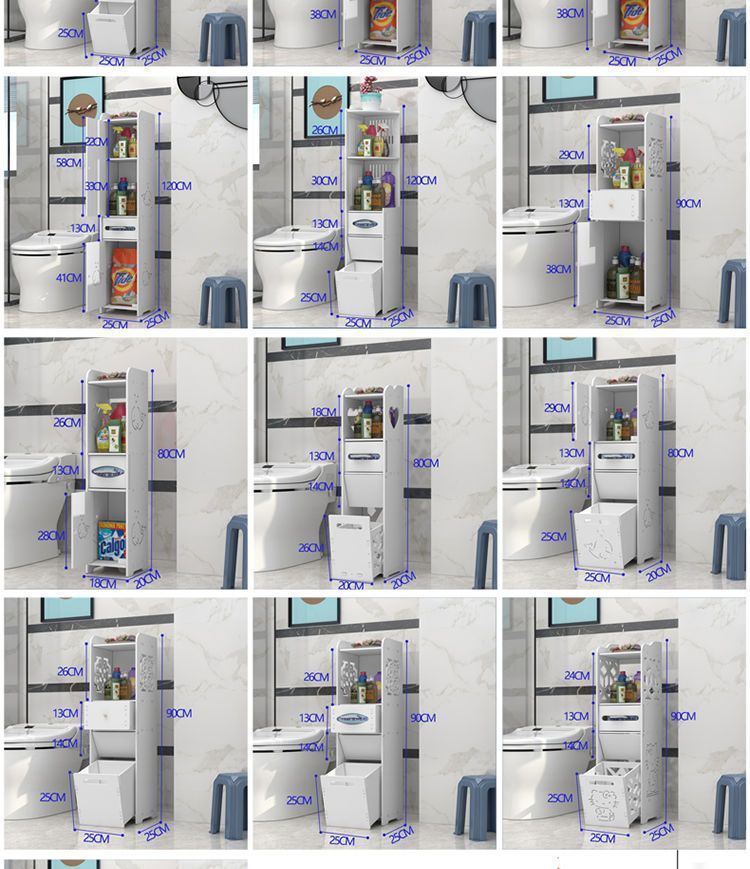 Bathroom side cabinet, bathroom standing cabinet, floor standing bathroom shelf, toilet side cabinet, narrow cabinet, toilet storage cabinet