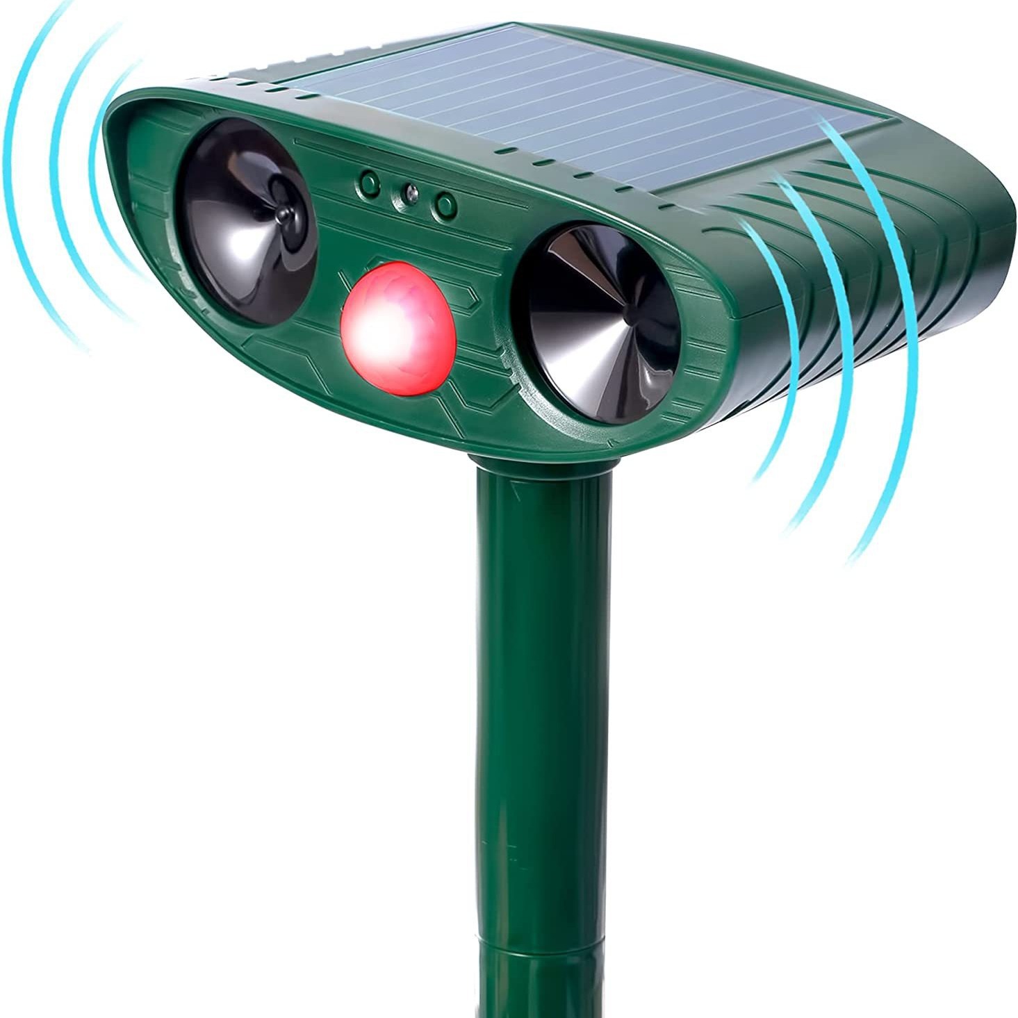 Multi functional outdoor solar ultrasonic animal repellent, mouse repellent, bird repellent, cat and dog repellent