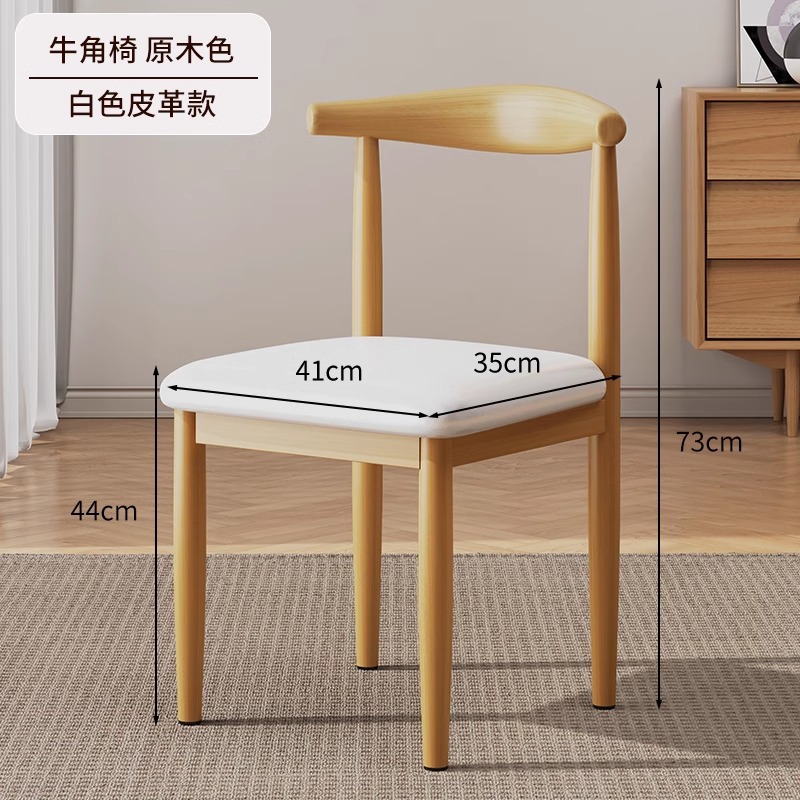Dining chairs for home use, Nordic backrest chairs, desks, modern and minimalist dormitories, university dining rooms, iron horn chairs