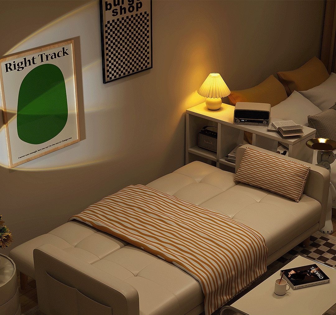 Sofa, small-sized living room, sofa bedroom, simple modern rental room, three person folding sofa bed, dual-use