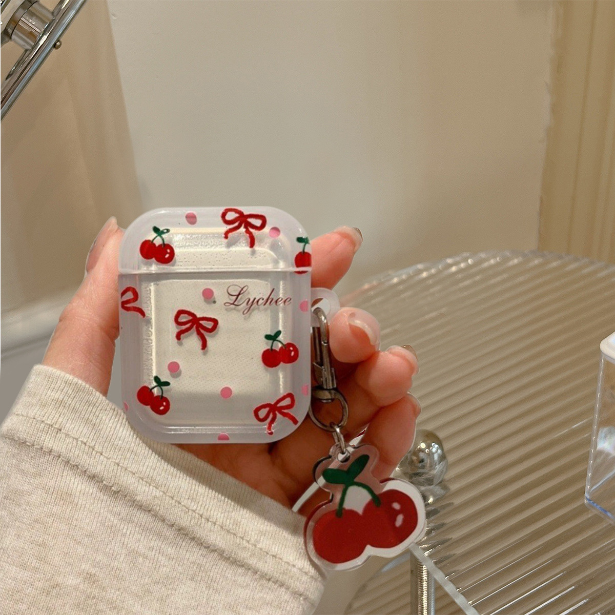 Cherry is suitable for AirPods 1/2 protective case, AirPods 3 generation Apple earphone case, wireless Bluetooth earphone case