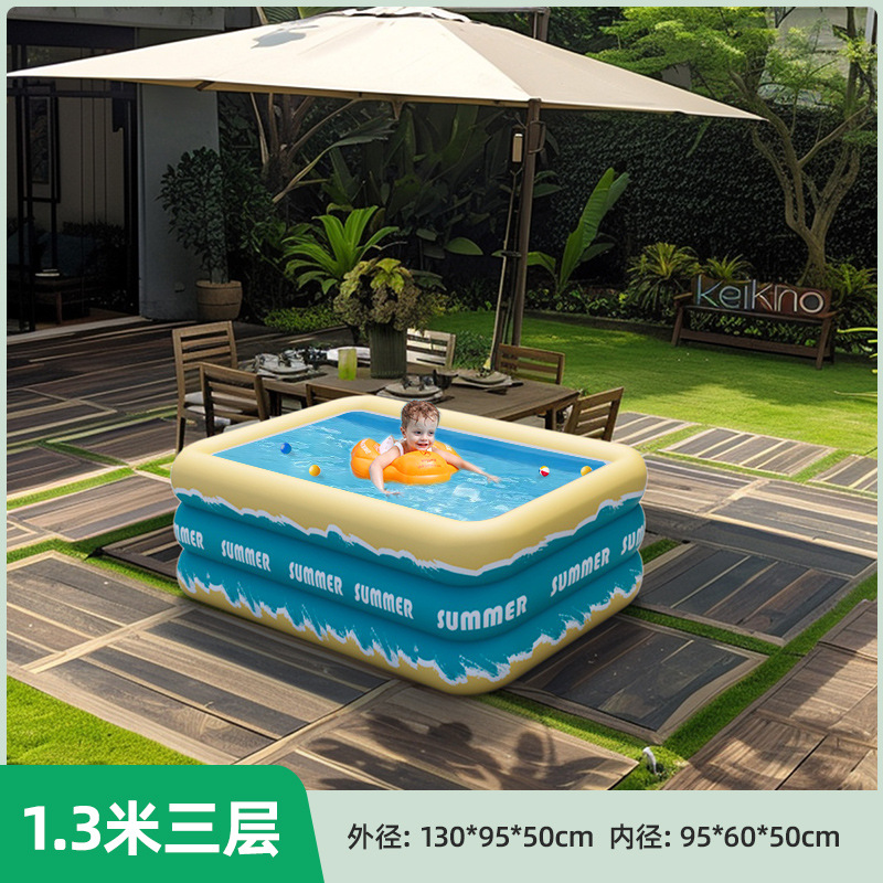 Overseas inflatable swimming pool for home, outdoor, baby, children, family, adult, thick square play pool