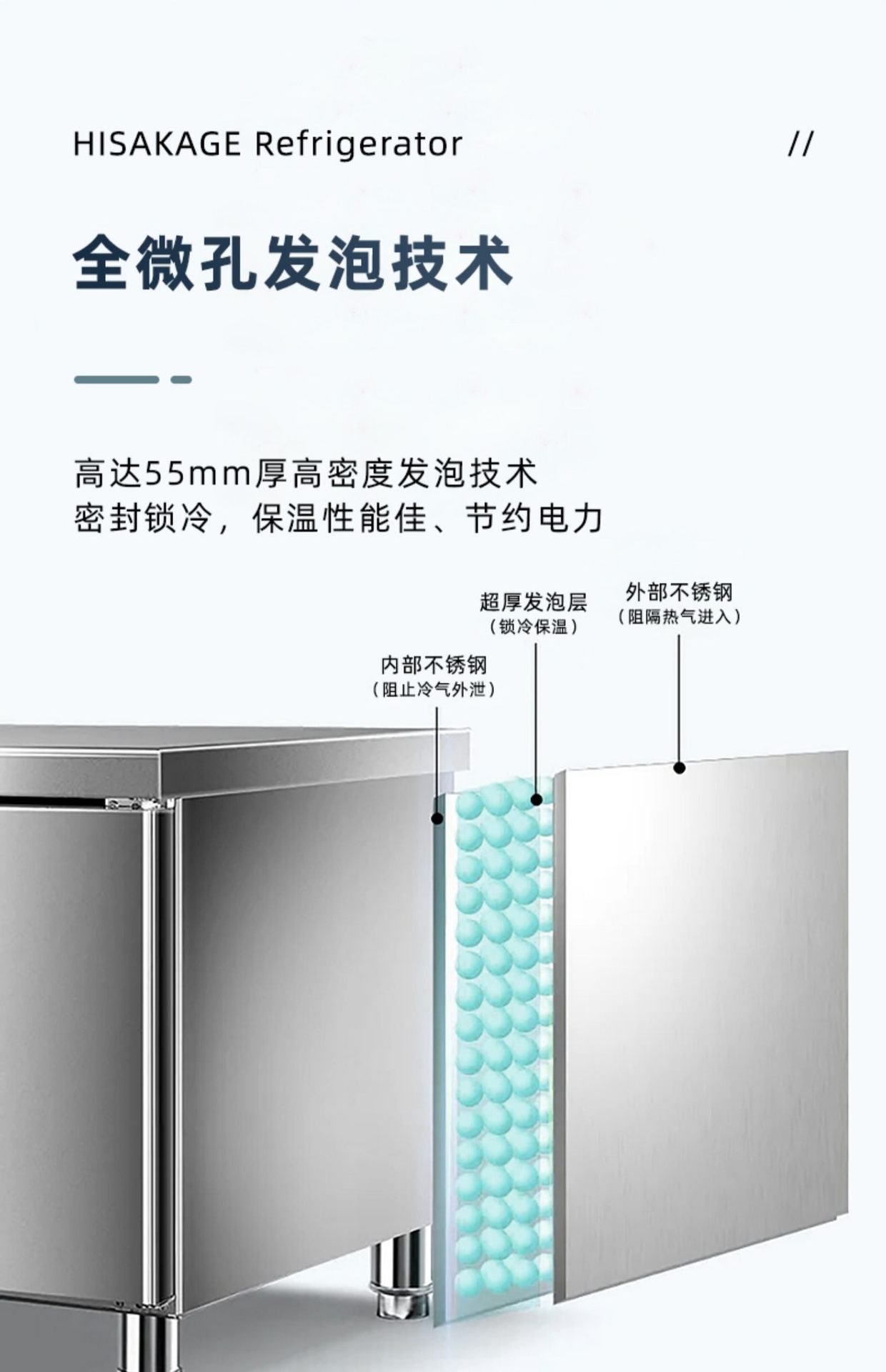 久景冷藏柜工作台厨房冷冻商用不锈钢冰柜操作台卧式平冷保鲜冰箱