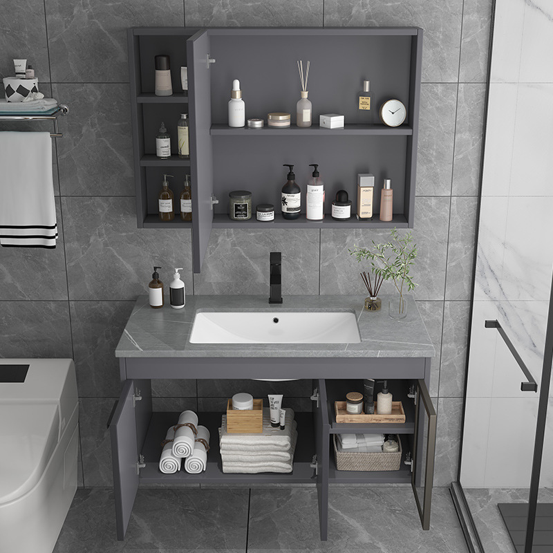 Ceramic integrated basin, space aluminum bathroom cabinet, combination washbasin, washbasin, intelligent mirror cabinet, bathroom cabinet, intelligent mirror cabinet