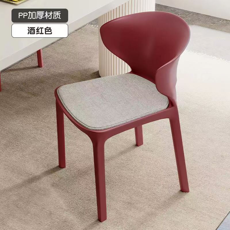 Modern minimalist dining chairs, household chairs, cow horn chairs, plastic chairs, leisure chairs, thickened adult backrest plastic chairs