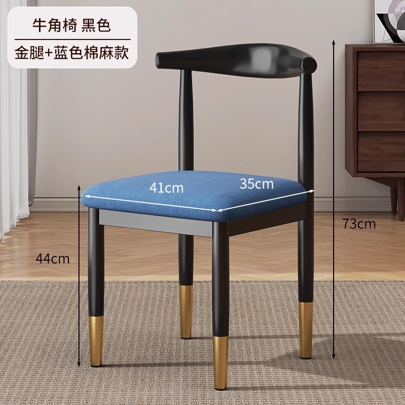 Dining chairs for home use, Nordic backrest chairs, desks, modern and minimalist dormitories, university dining rooms, iron horn chairs