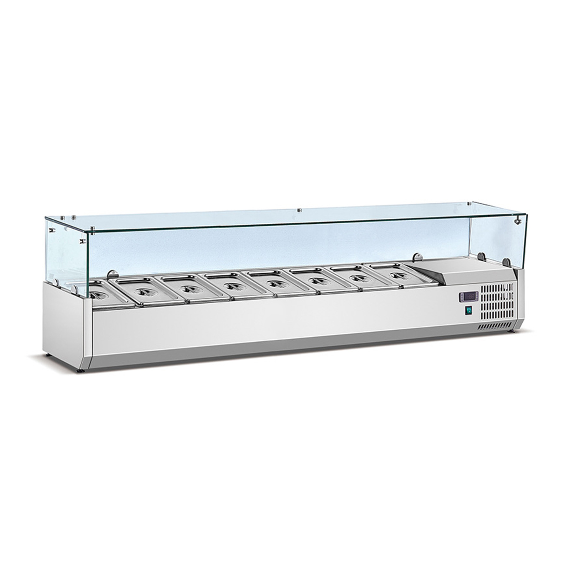 Commercial salad dressing table, fruit scoop table, glass display cabinet, pizza operation table, refrigerated salad preservation cabinet