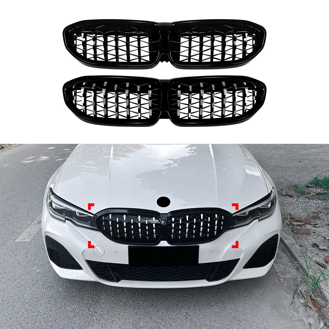 Подходит для BMW 3 серии G20 G21 G28 начала 2019-2022 гг., модификация решетки радиатора со звездной лентой и средней решеткой.