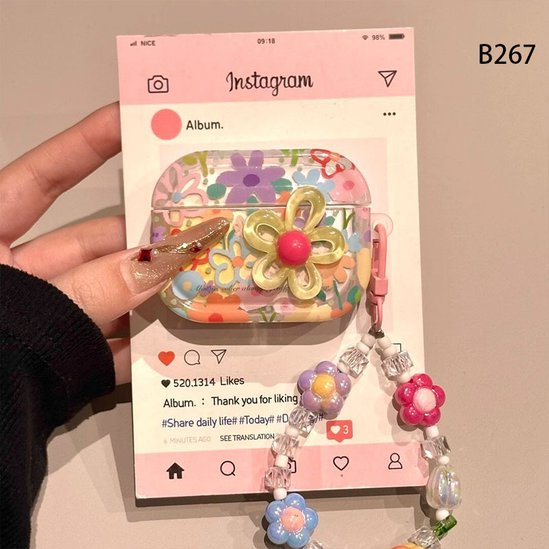Summer Flower Apple Earphone Protective Cover Suitable for Airpodspro2 Shell Bluetooth New Airpods4 Third Generation