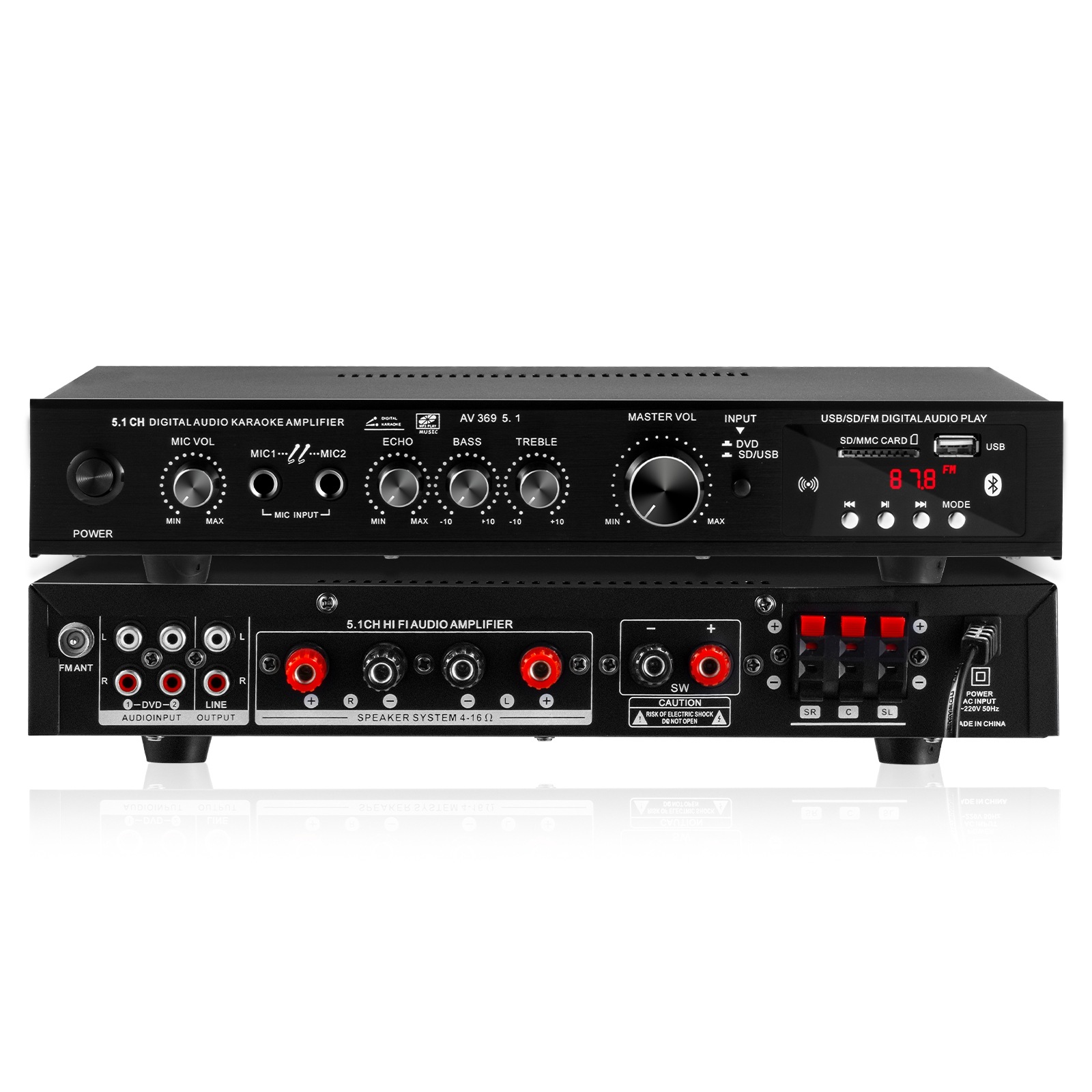 Усилитель мощности HiFi Bluetooth SOBATTY 369 (5.1 канал)
