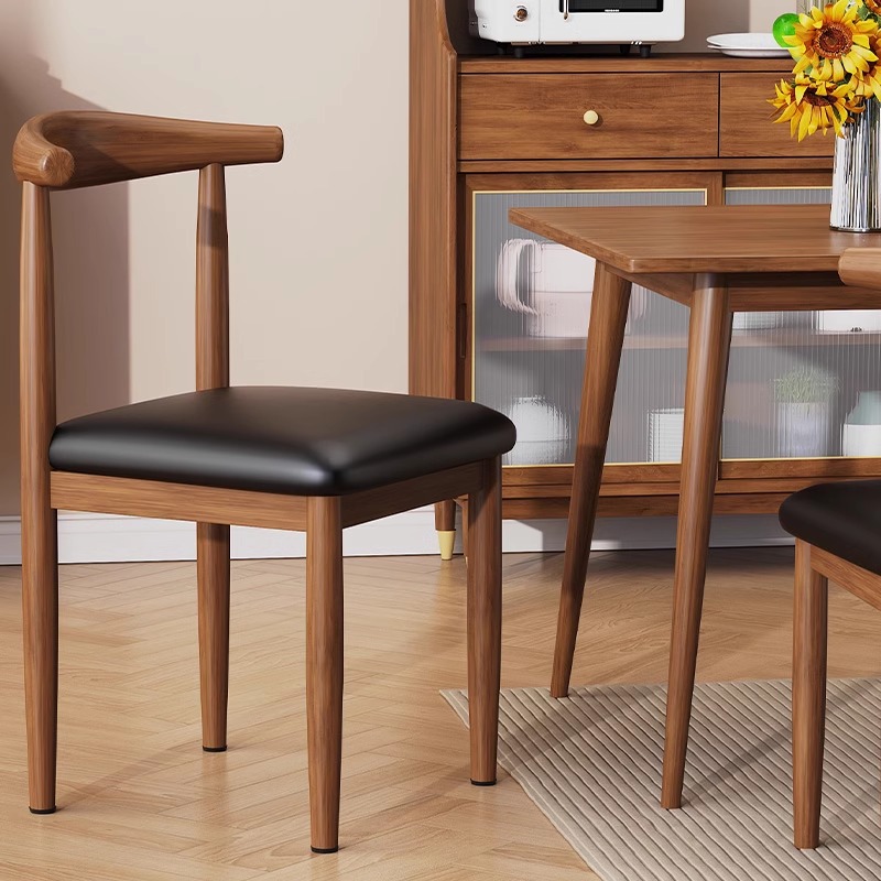 Dining chairs for home use, Nordic backrest chairs, desks, modern and minimalist dormitories, university dining rooms, iron horn chairs
