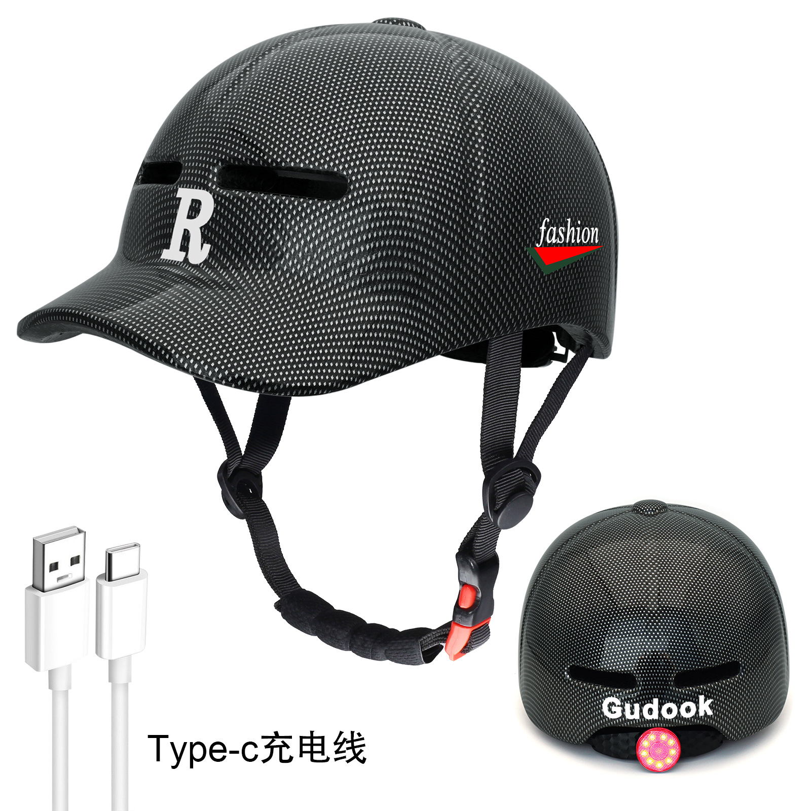 One piece molded duckbill cap, bicycle riding, commuting, all season electric bike, helmet, skateboard, roller skating, baseball