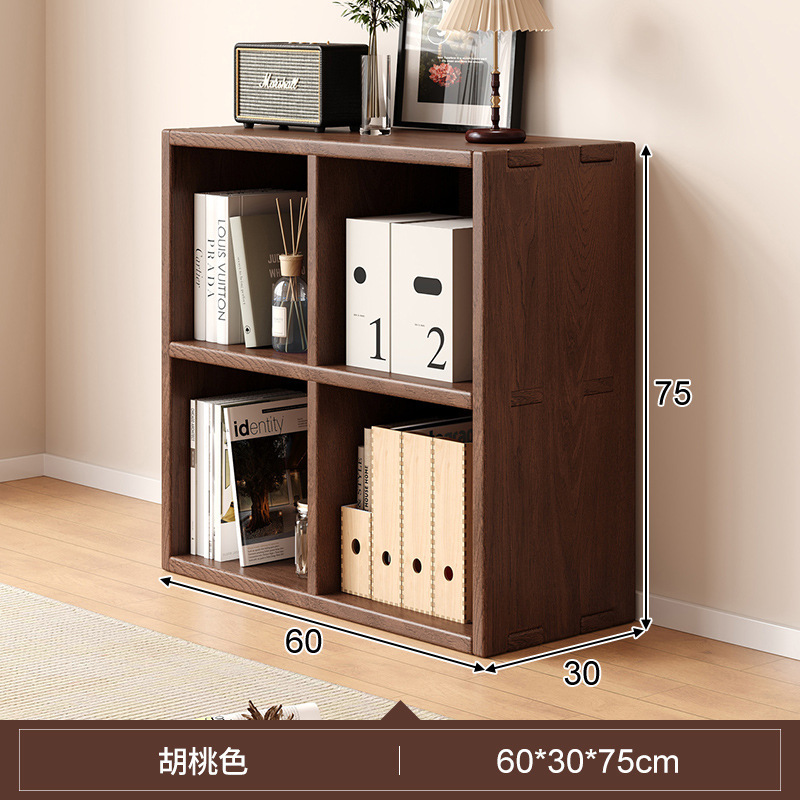 Solid wood bookshelf, floor to ceiling, household bedroom, bedside table, bookshelf, integrated sandwich, bedside storage cabinet, living room cabinet