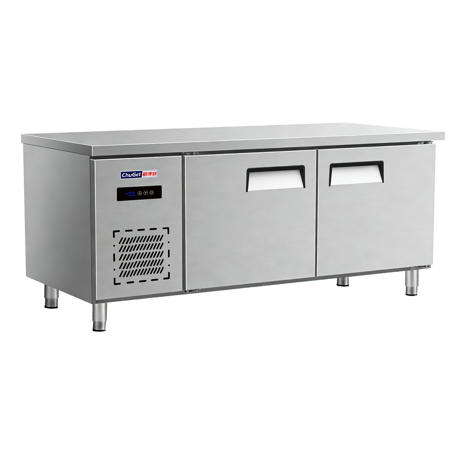 Commercial refrigeration workbench, refrigerator operating table, stainless steel freezer, flat freezer, milk tea shop, fresh-keeping kitchen freezer