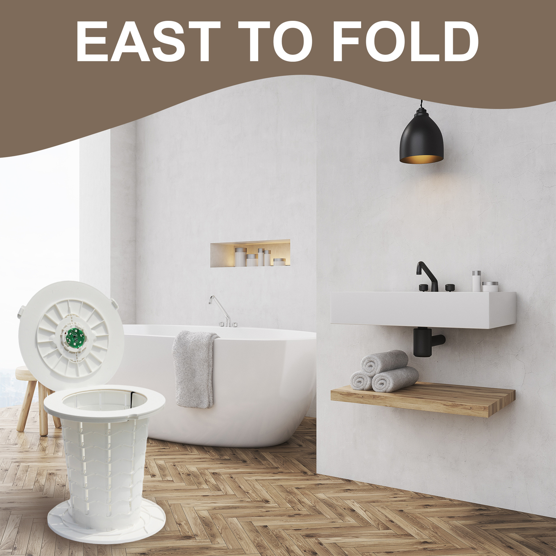 Portable 10th generation folding toilet, car mounted camping emergency toilet, garbage bin, adjustable stool, wholesale