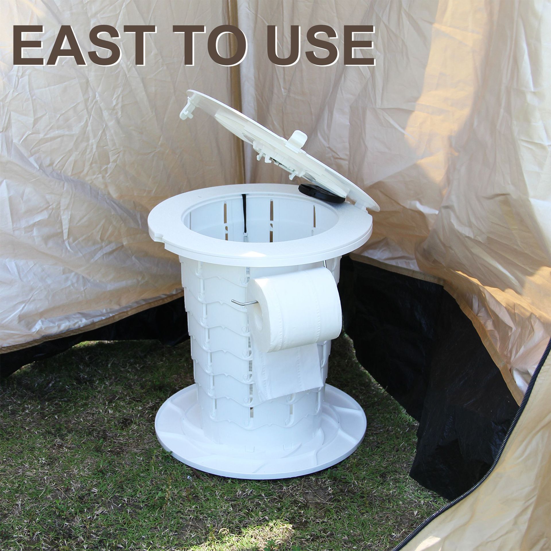Portable 10th generation folding toilet, car mounted camping emergency toilet, garbage bin, adjustable stool, wholesale