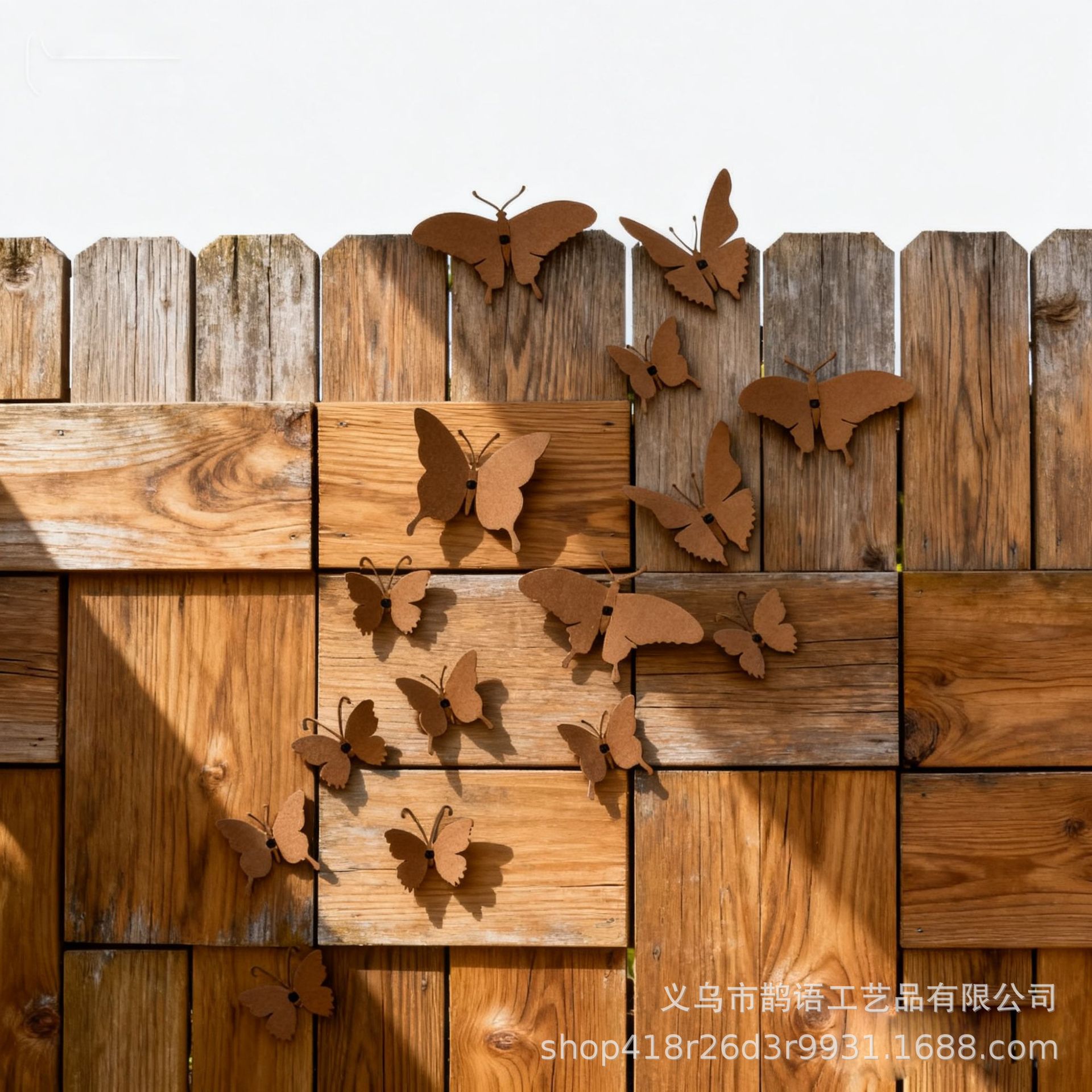 Cross border Spring Iron Art Simulation Climbing Vine Butterfly Wall Decoration Garden Courtyard Fence Indoor and Outdoor Decorative Wall Props