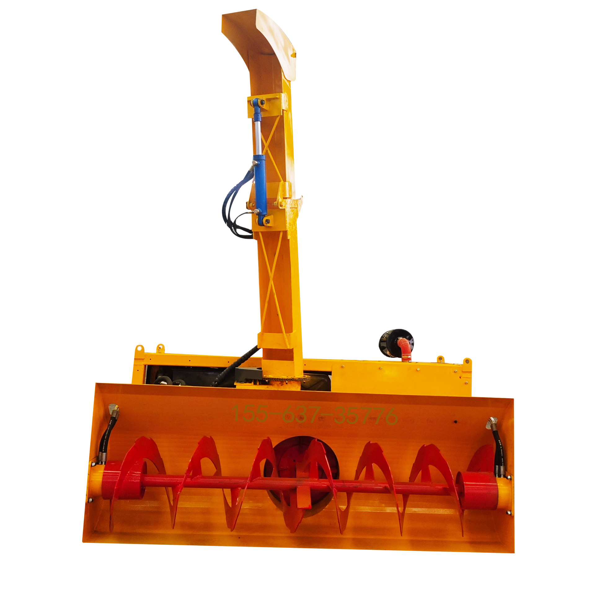 Multi functional car mounted snow thrower with front sweep and rear push, high-pressure airflow to assist in clearing snow and garbage together