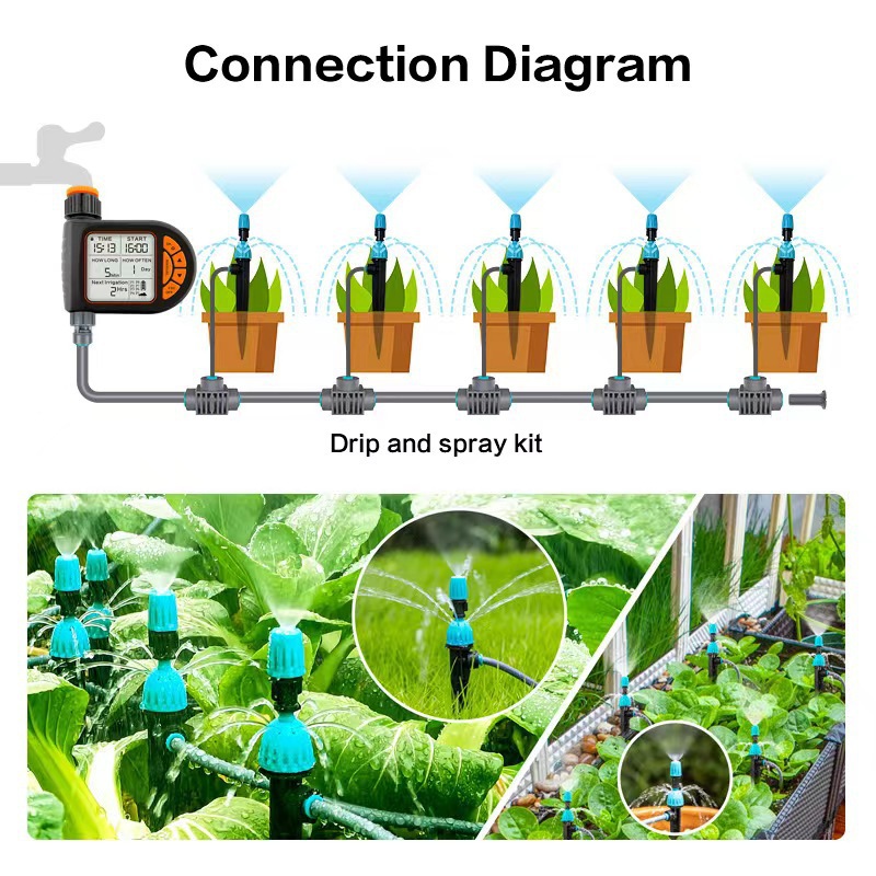 Intelligent timed gardening automatic watering device, garden balcony, farm watering timer, outdoor irrigation controller