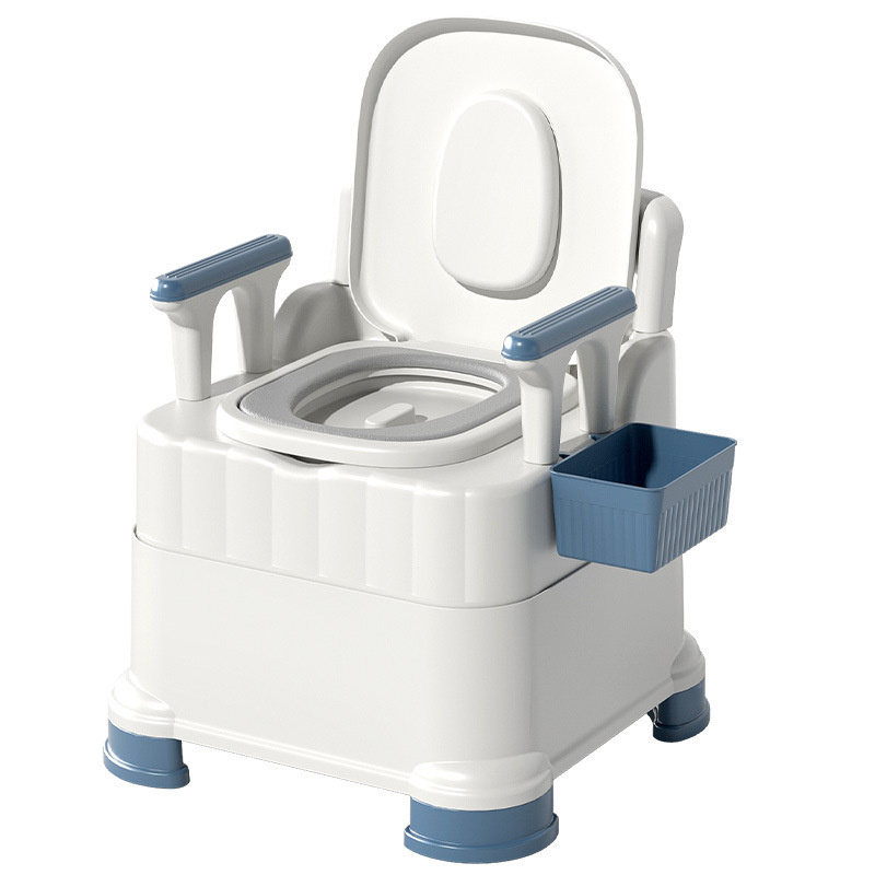 Toilet for the elderly, movable toilet with armrests, indoor portable, pregnant women's bedpan, toilet chair, cleaning