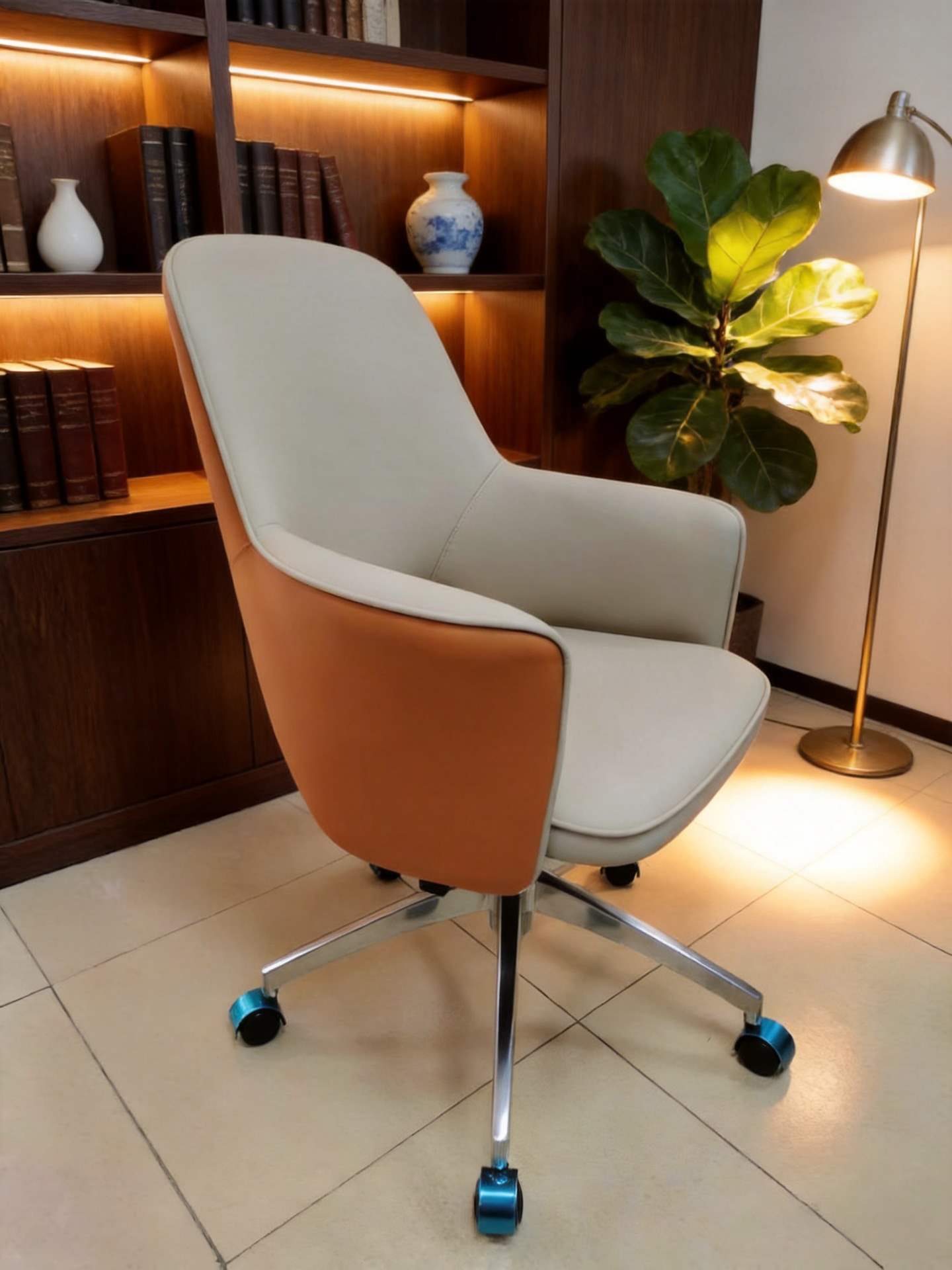 Modern minimalist office chair, ergonomic computer chair, Vienna hotel apartment, desk and chair, writing chair, reception chair