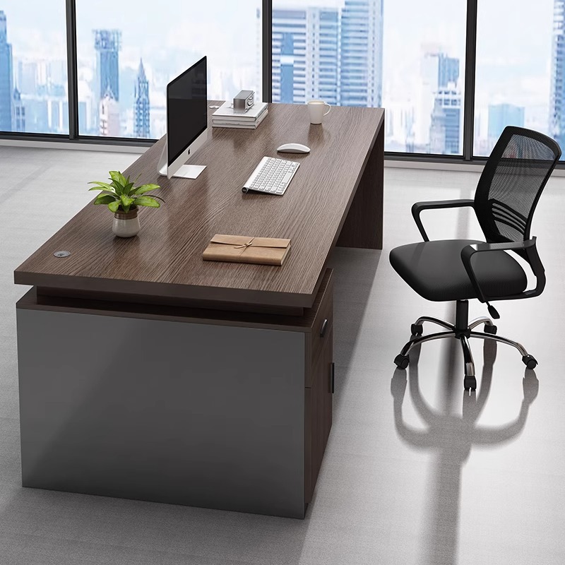 Office desk, boss's desk, office desk and chair combination, simple and modern, employee seat, single or double person, computer desk, workbench