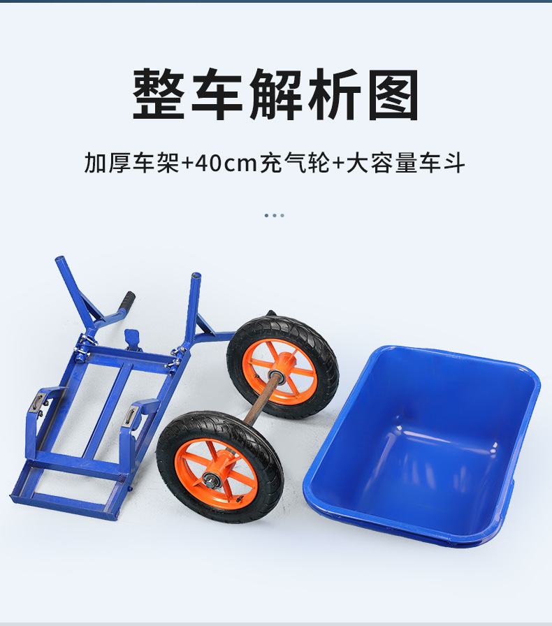 Double wheeled dump truck, household construction site, breeding farm, garden, soil and fertilizer handling truck, thickened double wheeled dump truck