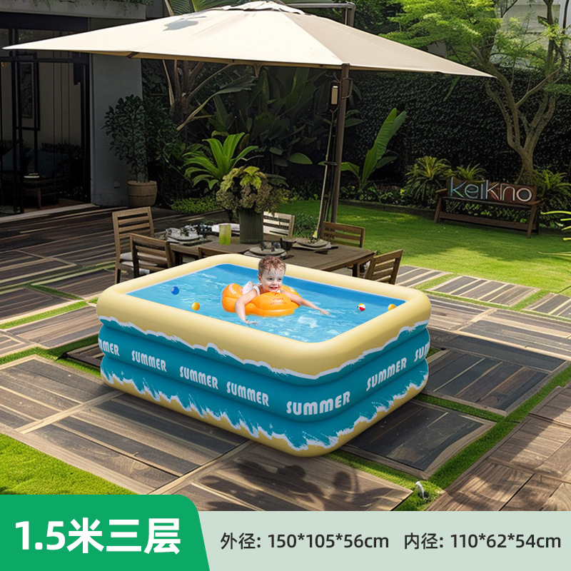 Overseas inflatable swimming pool for home, outdoor, baby, children, family, adult, thick square play pool