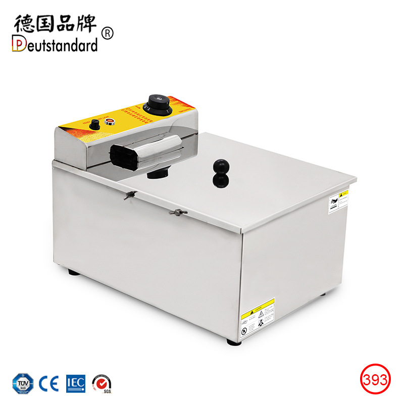 Commercial electric fryer, cheese hot dog stick machine, deep fried sausage machine, 12L deep fryer, desktop single cylinder food fryer
