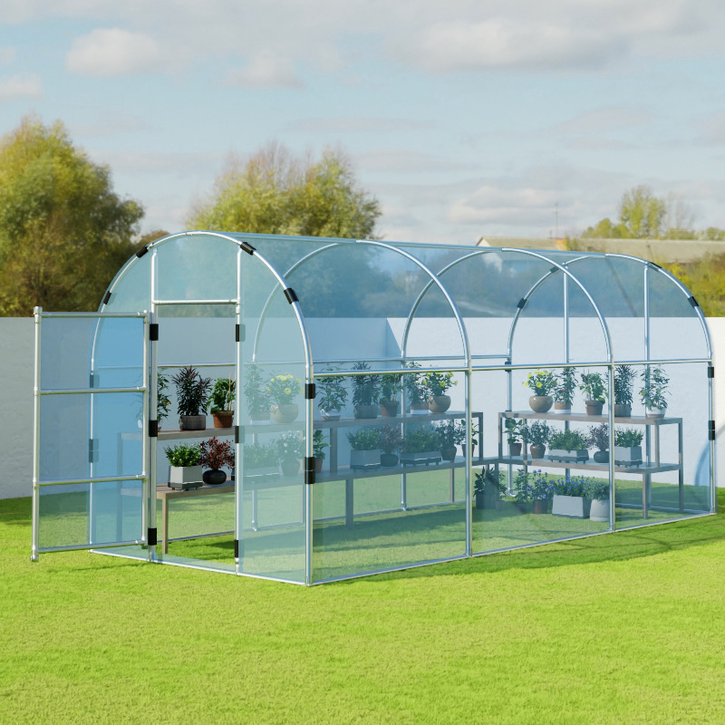 Household outdoor greenhouse, flower house, small flower shed, greenhouse frame, rural winter sun drying, insulation shed, plants