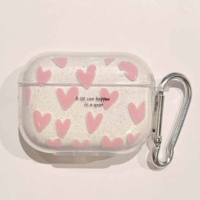 Suitable for AirPods 4 Earphone Case Pro2/3 Flash Pink Letter Pink Love Bluetooth Earphone Cover